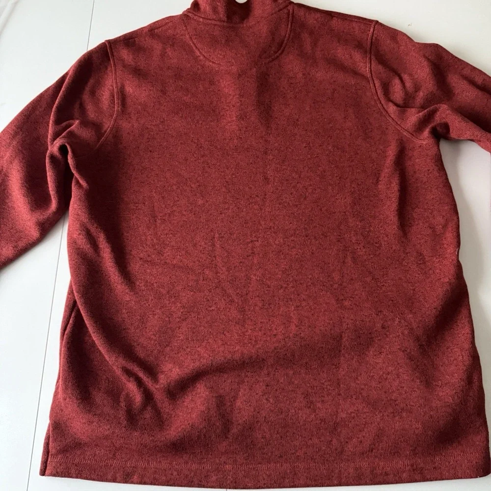 Wrangler Authentics Long‎ Sleeve 1/4 Zip Pullover Men's Sz L Red Fleece